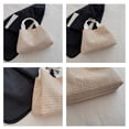thumbnail image 3 of Zhuge Bolso de hombro tejido para mujer, bolso de mano tejido, bolso de mano tejido elegante para playa de verano, bolsos de hombro de 12,59 x 2,75 x 8,26 pulgadas (caqui y negro), 3 of 5