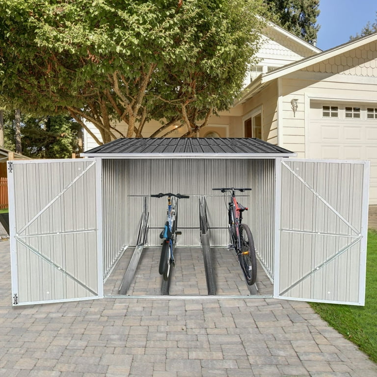 XEMQENER Bike Storage Outdoor, Lockable Garden Storage With Door And