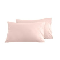 Pillow Cases Standard Size Set of 2 for Bedroom Washable Solid-color Pillowcase Suitable for Women Men 51*90cm (Pink)