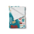 thumbnail image 2 of Fitness Soft Flannel Fleece Throw Blanket, You Can Do Much More Encouraging Phrase with Gym Cardio Sport Wellness, Cozy Plush for Indoor and Outdoor Use, 50" x 60", Teal White Red, by Ambesonne, 2 of 6