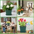 thumbnail image 5 of 4 Set Large Square Plastic Planter with Drainage & Saucer, 12" Outdoor & Indoor Plant Pots with Drainage Holes, Garden Thick Plastic Pots Container, Uv-Resistant (12",Square,Gallon Green), 5 of 5