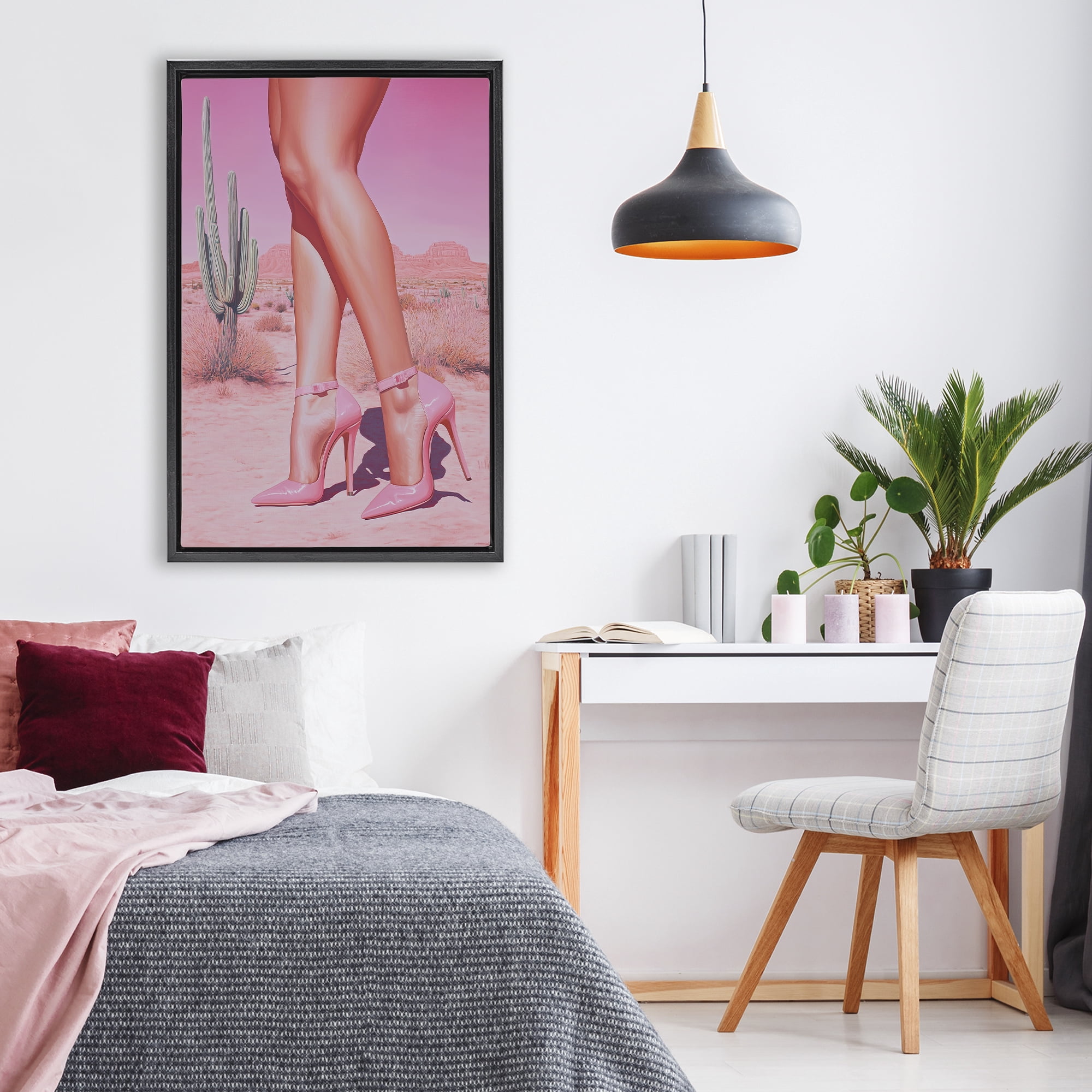 Stupell Industries Desert Heels Cowgirl Black Framed Floater Canvas Wall Art, design by Heidi Kuntz