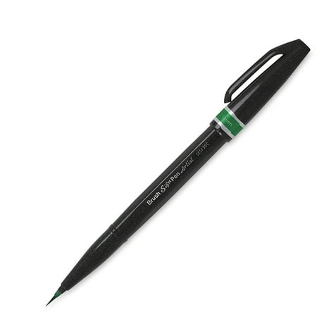 UPC: 0884851035707 | Pentel Sign Pens with Brush Tip  Micro Brush-Tip  Green
