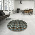thumbnail image 4 of Ahgly Company Machine Washable Indoor Round Transitional Bakers Brown Area Rugs, 6' Round, 4 of 7