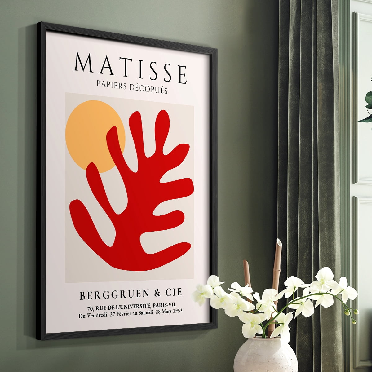 Matisse CLXX Framed Print in Black Solid Wood 22 x 28 Framed Print