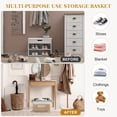 thumbnail image 3 of Fabric Shoe Basket for Entryway, Hallway or Mudroom - Flodable Space-Saving Storage Bin for Closet, Decorative Home Decor (Beige), 3 of 4