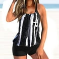 thumbnail image 2 of Birdeem Womens Retro Printed Flat Angle Womens Swimsuit Split Swimsuit Set, 2 of 12