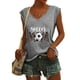 thumbnail image 2 of Camisetas sin mangas con cuello en V de verano para mujer, camisetas de manga corta con estampado de elementos de béisbol Retro OAVQHLG3B Store  lin121212, 2 of 5