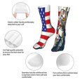 thumbnail image 3 of Fuzoiu American Astronaut Runs Forward Print Crew Socks,Casual Athletic Gym LightWeight Thin Socks,Casual Crew Socks for Men Woman,Calf Length Crew Socks, 3 of 7