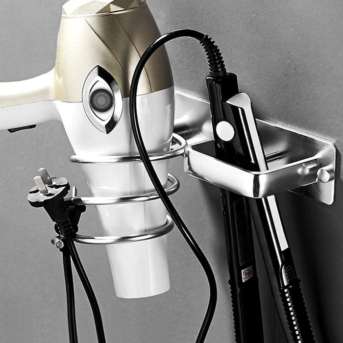 Wall Rack Hair Dryer Straightener Holder Shelf for Home Salon Organizer