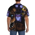 thumbnail image 3 of Lsque Five Nights At Freddy'S print Men's Cuban Collar Short Sleeve Shirt Summer Beachwear Casual Button Down Fashionable Vacation Leisure Shirt-4X-Large, 3 of 7