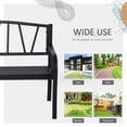 thumbnail image 6 of Outsunny 50" Metal Outdoor Garden Bench, Weather-Resistant Powder-Coated Steel 2-Seat Patio Loveseat with V-Shaped Backrest and Curved Seat for Yard, Porch, Park, or Poolside, Black, 6 of 8