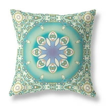 Amrita Sen Suede Zippered Pillow In Beige And Green Finish CAPL226FSDS-ZP-16x16