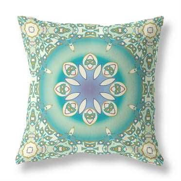 Amrita Sen Suede Zippered Pillow In Beige And Green Finish CAPL226FSDS-ZP-16x16