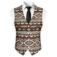 thumbnail image 5 of Yuyamidu Aztec Tribal Mens Suit Vest Business Casual Dress Waistcoat Vest Size 4XL Leopard Print Formal Wedding Vests for Suits or Tuxedo, 5 of 7