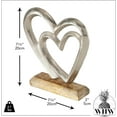 thumbnail image 4 of Eternity Double Heart Figurine, Hand Cast Silver Aluminum, 7.75 Inches, Gallery Base, 4 of 6