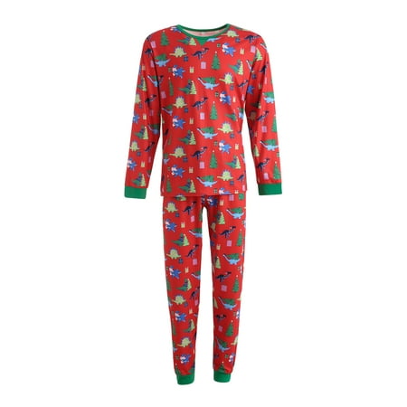 

Tretra Family Matching Pajamas Set Christmas Theme Print Tops Pants Sleepwear
