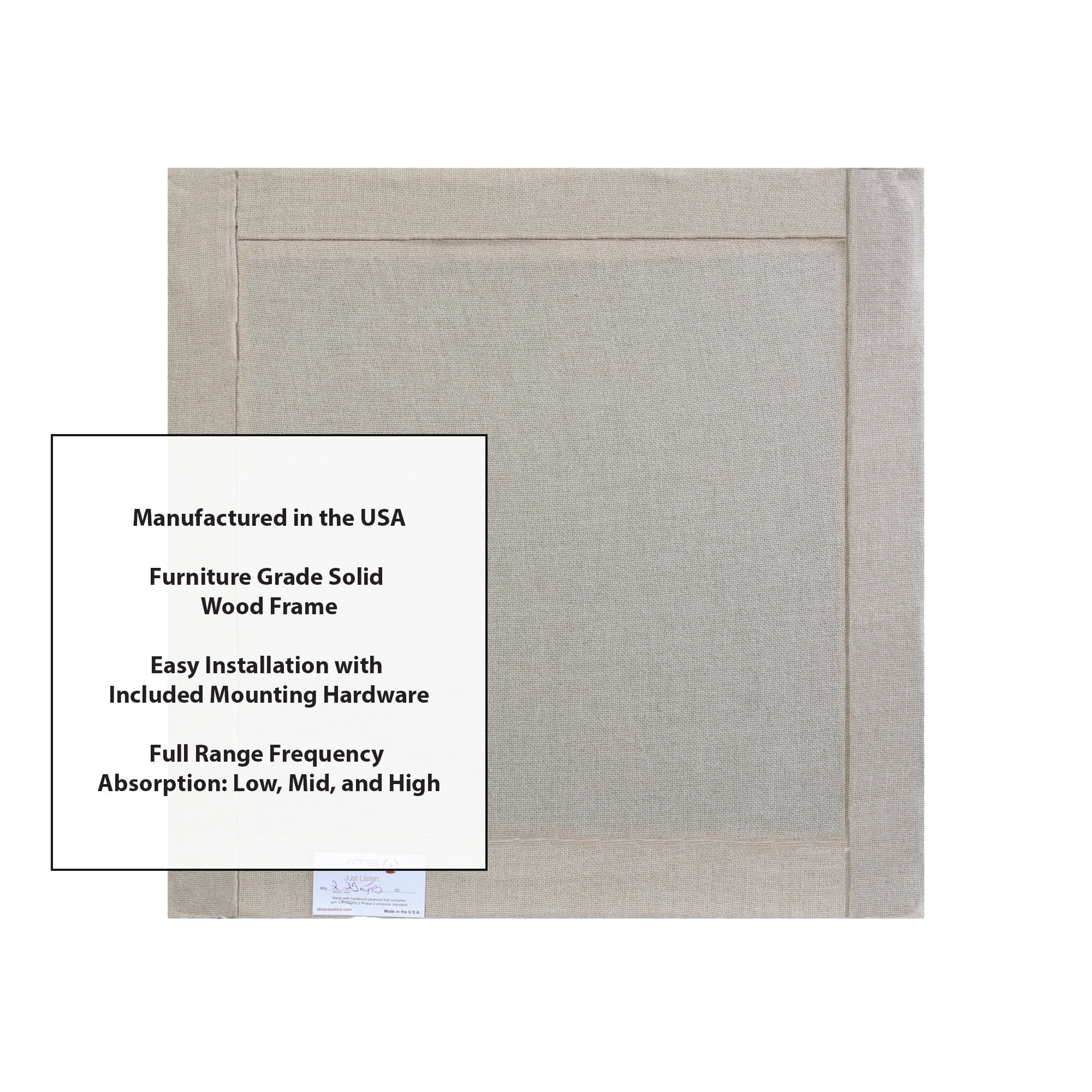 ATS Acoustics Bass Trap Low Range Sound Absorbing Echo Reducing Studio Acoustic Wall Panel 24" x 24" x 4" (Cream)