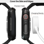 Apple Watch Case Series SE/ Series 6/5/4 for 40mm with Built-in Tempered Glass Screen Protector (All Watch Series), Guard Bumper Full coverage Cover for Apple Watch Case, Color Black