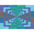 thumbnail image 1 of Ahgly Company Indoor Rectangle Patterned Bright Turquoise Blue Area Rugs, 8' x 12', 1 of 6