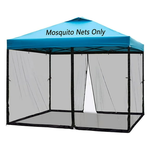 MISSMILE Mosquito Netting for Patio Camping Gazebo/Pop Up Canopy Tent, Double Door Side Screen Easy Installation Black (Only Mosquito Net No Frame)