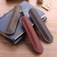 thumbnail image 3 of Porte-stylo en Cuir Fait à la Main Plume Multi Stylos Pochette Housse de Protection en Cuir Stylo (Café), 3 of 9