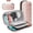 Pink, variant on Durable Hard Shell Carrying Case Compatible with Nintendo Switch OLED, Joy-pad Controllers & AC Adapter - Protective Travel Storage Bag-White-American Standard