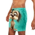 thumbnail image 5 of BRGZLK Mens Beach Shorts Summer Drawstring Waist Funny Cute Expression Of Puppy Print Summer Swim Trunks Novelty Beachwear Sports Vacation Shorts with Pockets, 5 of 6