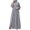 Grey, variant on ZANZEA Women Muslim Dress Buttons Long Sleeve High Waist Solid Color Maxi Dress