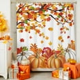 thumbnail image 4 of Shower Curtain 36"W x 78"L Autumn Maple Leaves Thanksgiving Pumpkins Fabric Shower Curtains Set with Hooks Water Repellent Bathroom Curtains Machine Washable Bathroom Accessories, 4 of 6