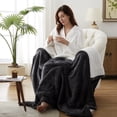 thumbnail image 4 of Warmrest Electric Heated Blanket Throw 50" x 60", Heating Blanket Super Cozy, with 6 Heating Levels and 4 Hours Auto Shut Off, Charcoal Grey, 4 of 11