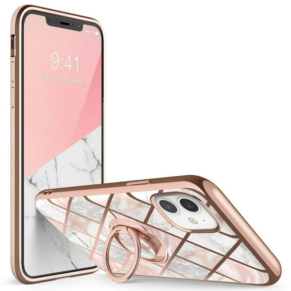 i-Blason Cosmo Snap Case Designed for iPhone 11 (2019 Release), Slim with Built-in 360° Rotatable Ring Holder Kickstand Supports Car Mount (Marble)