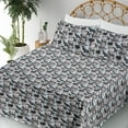 thumbnail image 3 of Ambesonne Exotic Fitted & Flat Sheet with Shams 4 Pcs Set, Toucan Bird Print Monstera, Calking, Soft Blue Pale Grey Rose, 3 of 5