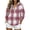 Red, variant on cocolona Womens Plaid Hoodies Casual Long Sleeve Zipper Vintage Sweatshirts Hooded Drawstring Fall Trendy Outfits