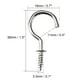 thumbnail image 4 of Ganchos de ojo de tornillo Uxcell de 1.5" con tornillos autoperforantes, colgador atornillable plateado, paquete de 30, 4 of 5