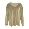 thumbnail image 4 of Hauts en Velours pour Femmes 2026 Mode Automne Hiver Manches Longues Col en V Rétro Décontracté T-Shirts pour Sortir, 4 of 4