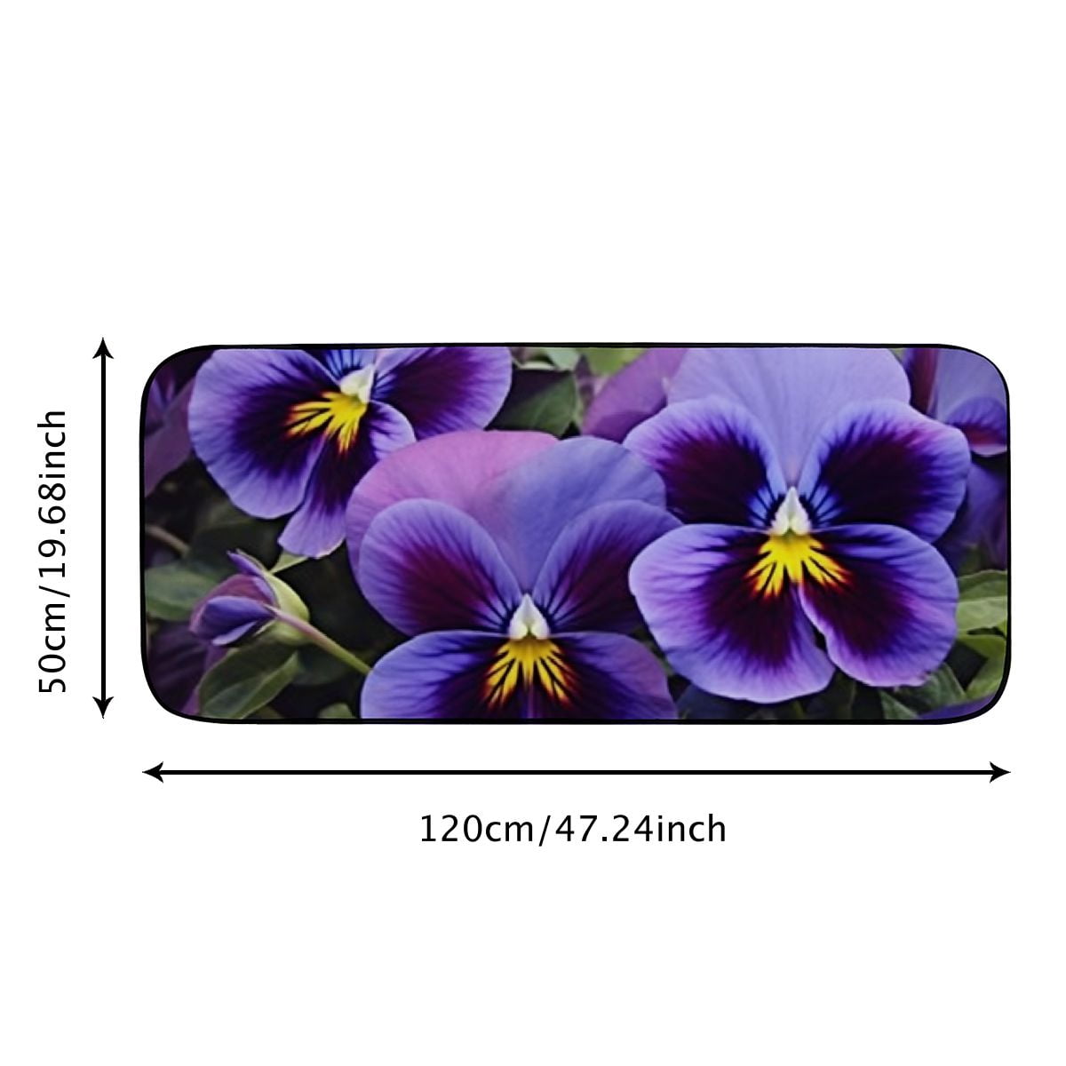 Heduofu Decorative Door Mat, Door Mat with Non-Slip Rubber Backing, Easy Cleaning, Traps Dirt, Rug for Entry, Patio, Garage - Pansy Flowers Plant Nature Spring Violet Blossom 19.68*47.24 in