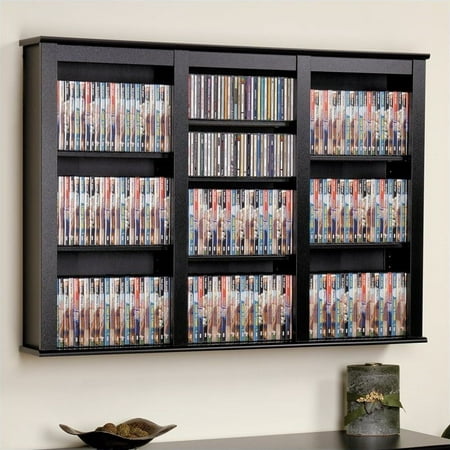 Large Wall Mount Media Storage Cabinet Dvd Cd Organizer Blu Ray Storage Shelves Ebay
