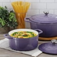 thumbnail image 7 of MegaChef 2.7 Quart Round Enameled Cast Iron Casserole in Gradient Purple, 7 of 7