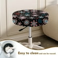 thumbnail image 3 of Renewold Snowflake Red Blue Stool Covers Round 2 Pack Stretch Bar Stool Saddle Padded Seat Covers Christmas Decor Washable Stool Slipcovers for 14-16 Inch Chair, 3 of 5
