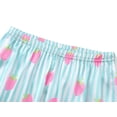 thumbnail image 5 of Beezizac Satin Pajamas for Girls - Blue & White Stripes Silky Long-sleeved Set with Sweet Strawberry Pattern Size 16, 5 of 7