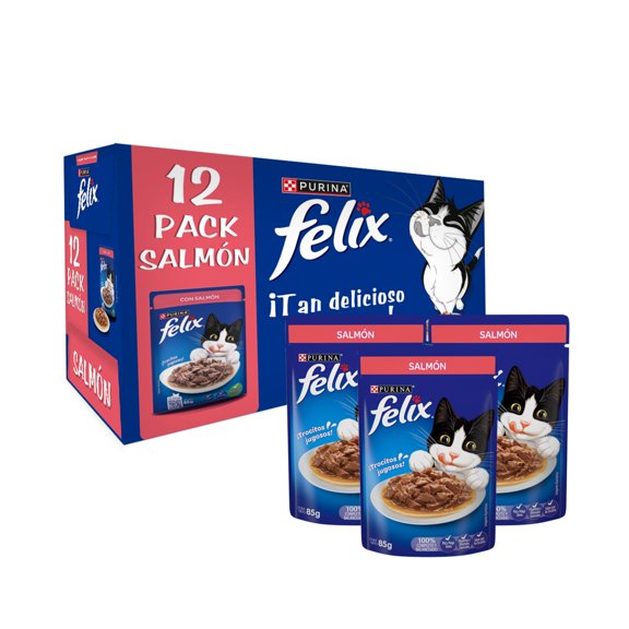 Alimento húmedo para gato Felix Salmón 12 pack