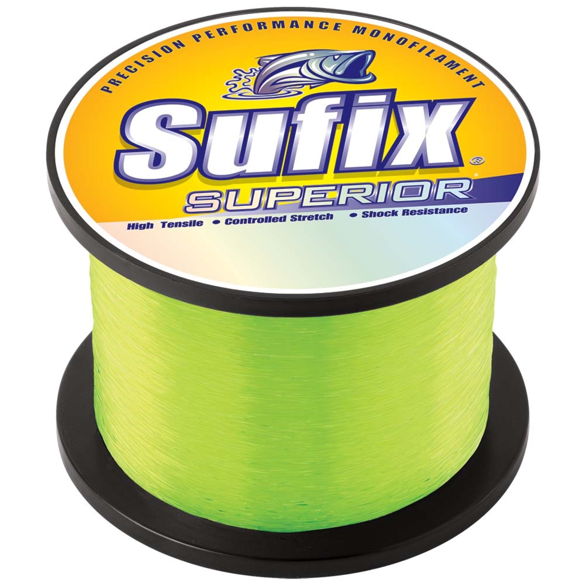 Sufix Superior Monofilament Fishing Line, 2.2 lb Spool, 50 lb Hi-Vis Yellow