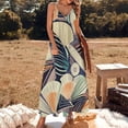 thumbnail image 2 of WISHTIME Women Sleeveless Dresses Geometric Summer Spaghetti Strap Maxi Casual Flowy Beach Long Dress USA, 2 of 9