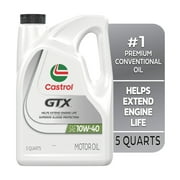 Castrol GTX 10W-40 Conventional Motor Oil, 5 Quarts