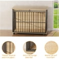 thumbnail image 4 of 43.7" Dog Crate Furniture, XL Dog Crate Dog Kennel Indoor with Wheels for Large Medium Small Dogs, Wooden Dog Kennel End Table with Sliding Door Wooden Furniture Crates for Living Room, Bedroom, 4 of 8