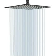 Rain Shower head, NearMoon High Flow Stainless Steel Square Rainfall ShowerHead, Waterfall Bath Shower Body Covering, Ceiling or Wall Mount (12 Inch, Matte Black)