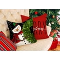 thumbnail image 3 of Red Christmas Pillow Covers 18x18 Set of 4 Farmhouse Christmas Decorations Snowman Wreath Santa Claus Tree Merry Christmas Holly Jolly Winter Holiday Decor Throw Cushion Case for Home Couch S22C17, 3 of 6