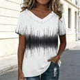 thumbnail image 4 of Craaazy Women's Summer Casual V Neck Tops Lace Trim Floral Print Loose Fit Short Sleeve Blouses Gift, 4 of 5