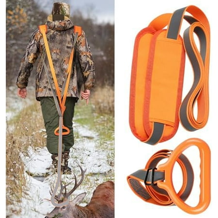 Deer Drag Strap with Padding Deer Accessories for Hunters with Reflective Strips Deer Dragging Rope Deer Drag Sled Orange Orange Orange